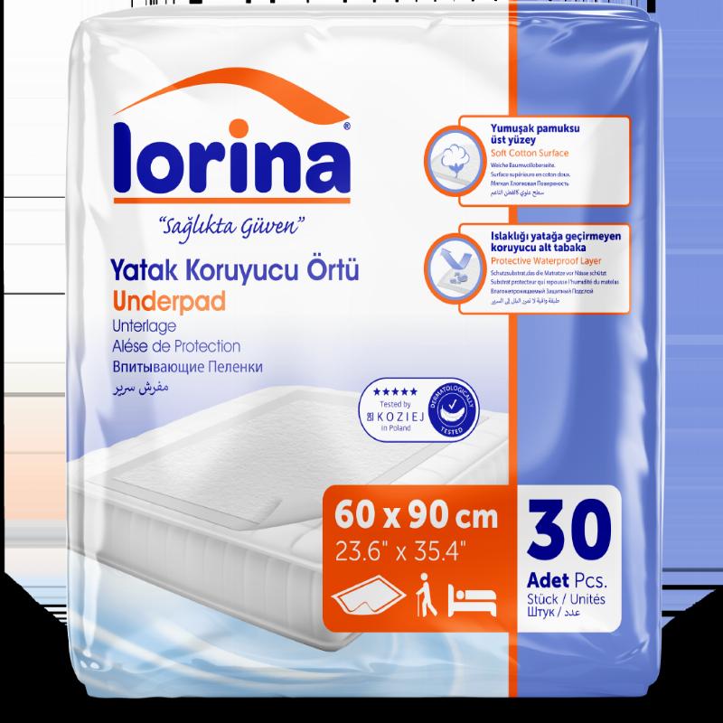 Пелюшки TM Lorina 60x90 cм (целюлоза, без адгезивного краю), 35шт/уп
